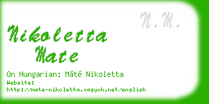 nikoletta mate business card